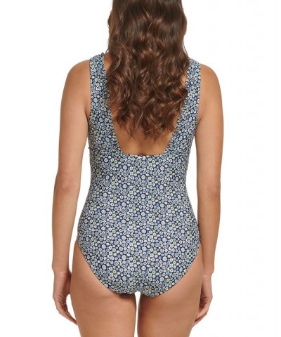 Women's Floral-Print Ruffled One-Piece Swimsuit Ditsy Sky Captain Multi $47.52 Swimsuits