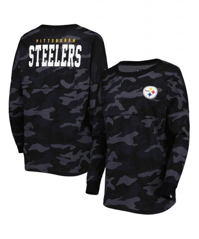 Women's Black Pittsburgh Steelers Camo Long Sleeve T-shirt Black $22.68 Tops