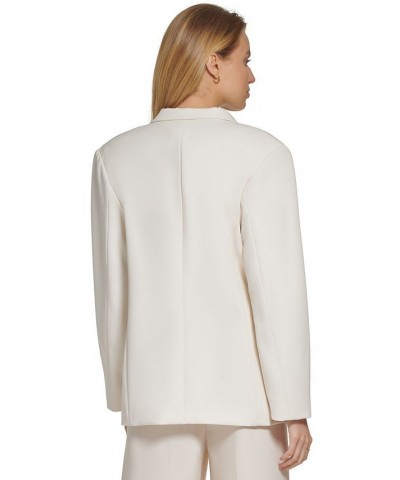 Women's Peak Lapel Two-Button Long-Sleeve Blazer Ivory/Cream $39.48 Jackets