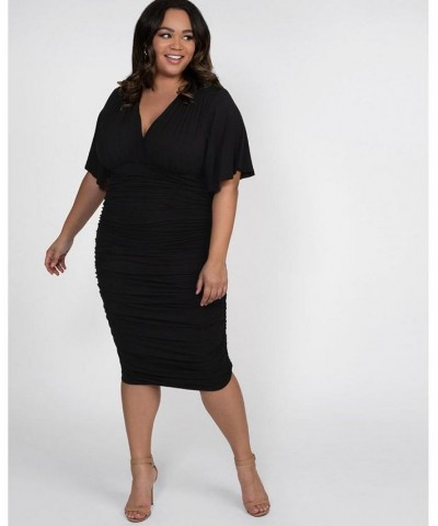 Women's Plus Size Rumor Ruched Dress Black $41.40 Dresses