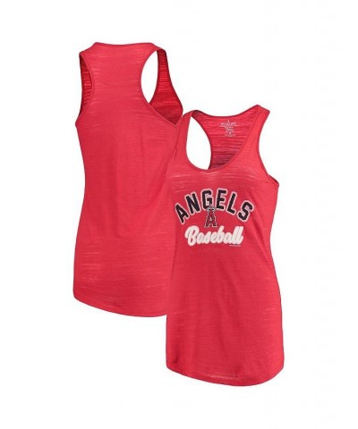 Women's Red Los Angeles Angels Multicount Racerback Tank Top Red $29.11 Tops