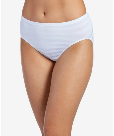 Seamfree Matte and Shine Hi-Cut Underwear 1306 Extended Sizes White $9.30 Panty