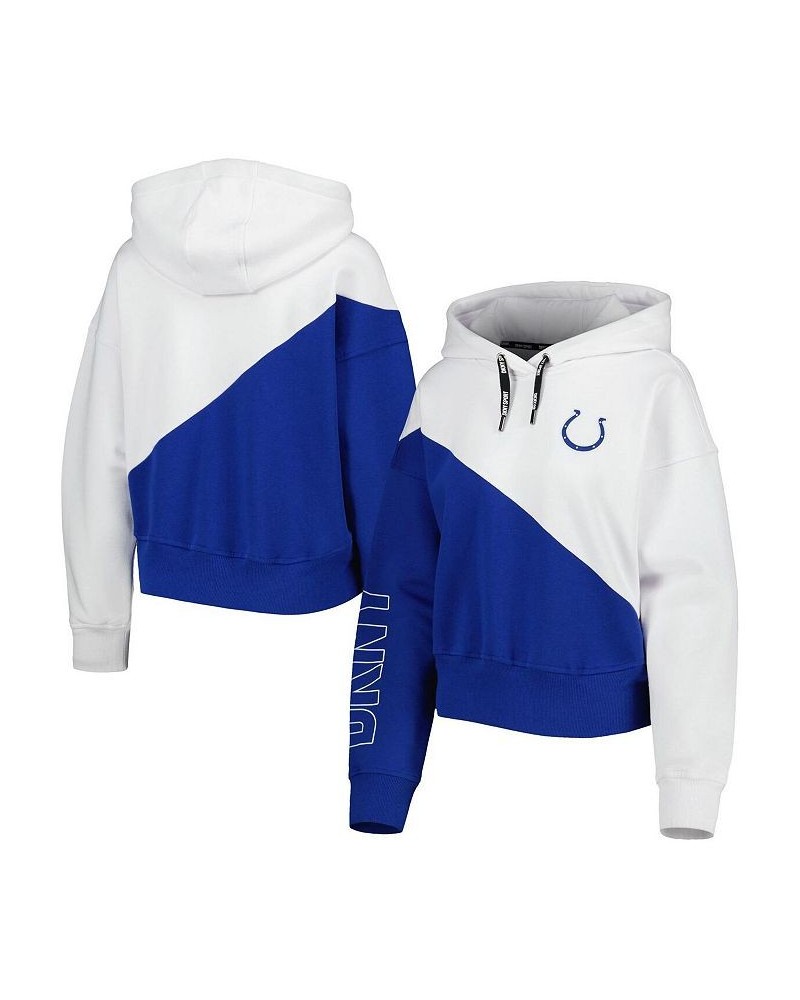 Women's White Royal Indianapolis Colts Bobbi Color Blocked Pullover Hoodie White, Royal $42.30 Sweatshirts