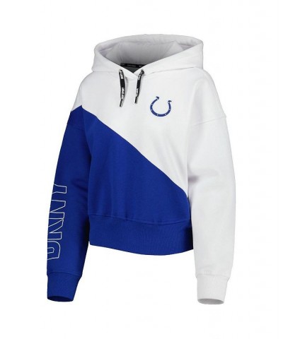 Women's White Royal Indianapolis Colts Bobbi Color Blocked Pullover Hoodie White, Royal $42.30 Sweatshirts