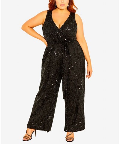 Trendy Plus Size Dazzling Jumpsuit Black $68.11 Pants