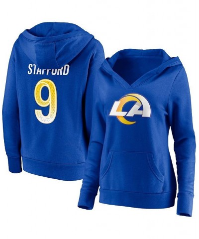 Women's Branded Matthew Stafford Royal Los Angeles Rams Player Icon Name and Number V-Neck Pullover Hoodie Royal $35.77 Sweat...