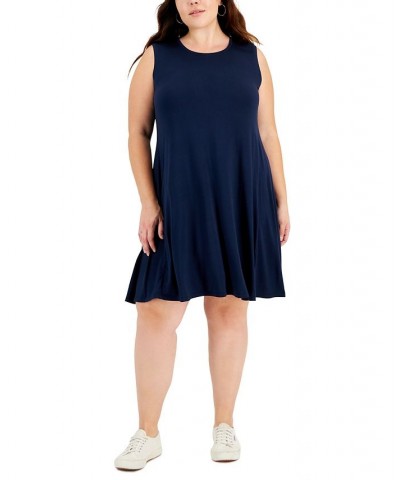 Plus Size Sleeveless Flip Flop Dress Blue $23.06 Dresses