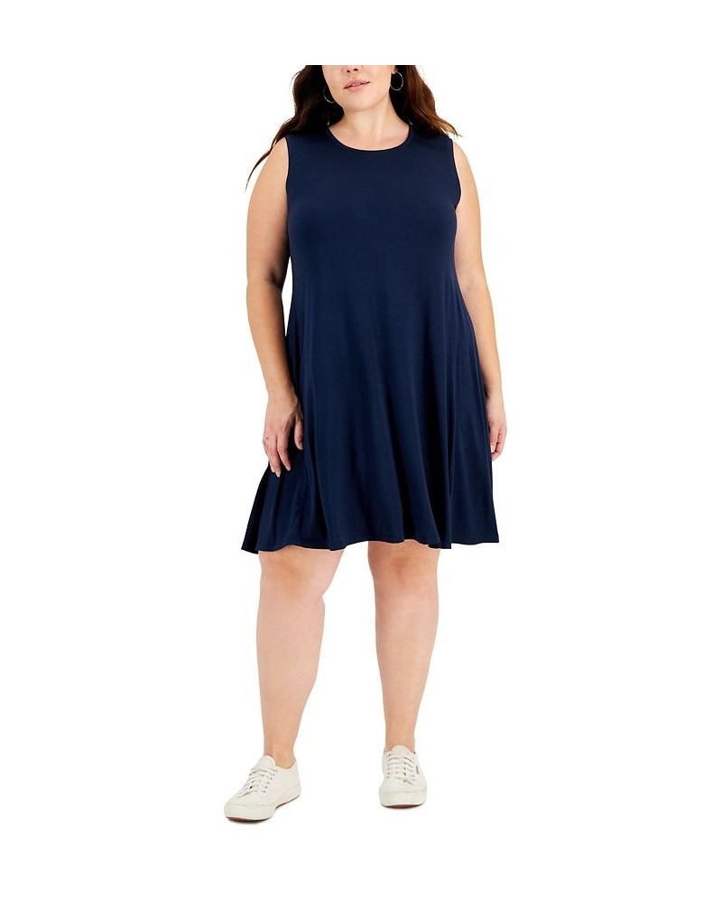 Plus Size Sleeveless Flip Flop Dress Blue $23.06 Dresses