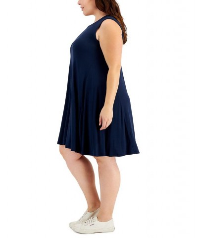 Plus Size Sleeveless Flip Flop Dress Blue $23.06 Dresses