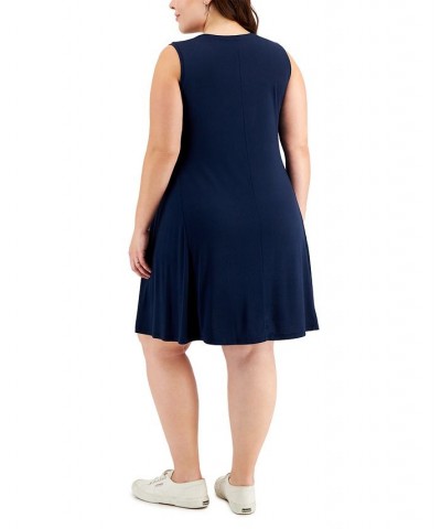 Plus Size Sleeveless Flip Flop Dress Blue $23.06 Dresses