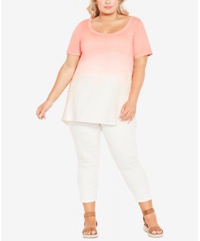 Plus Size Swing Trim Tie Dye Top Coral Tie Dye $23.03 Tops