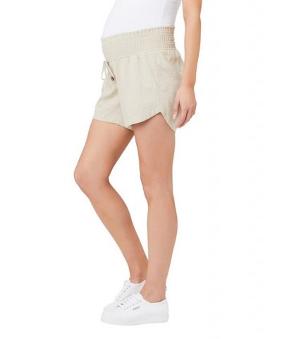 Indi Linen Shirred Short Natural $42.63 Skirts