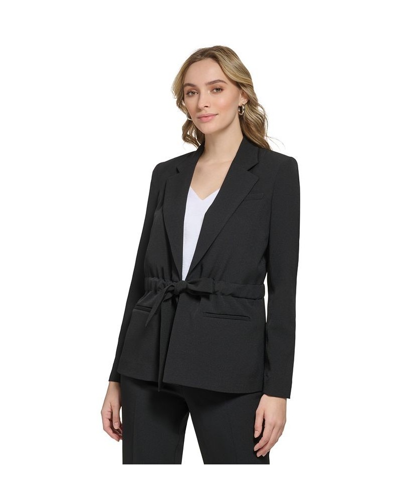 Women's Tie Waist Blazer Black $66.11 Jackets