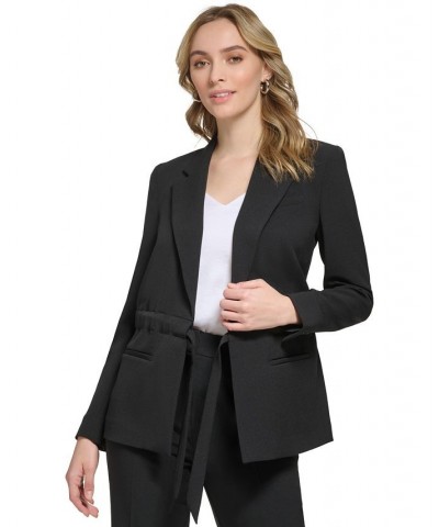 Women's Tie Waist Blazer Black $66.11 Jackets