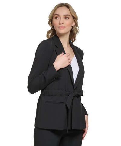 Women's Tie Waist Blazer Black $66.11 Jackets