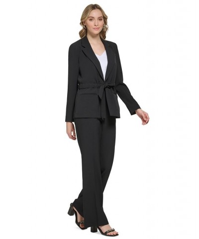 Women's Tie Waist Blazer Black $66.11 Jackets