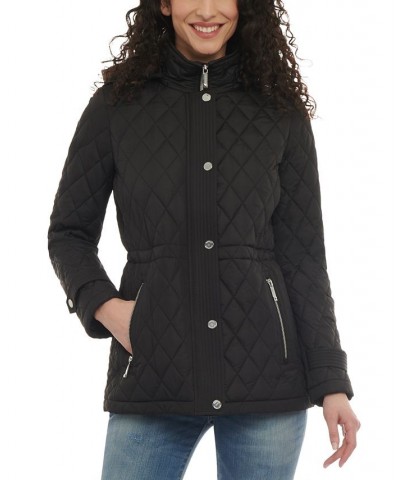 Women's Quilted Hooded Anorak Coat Black $59.80 Coats