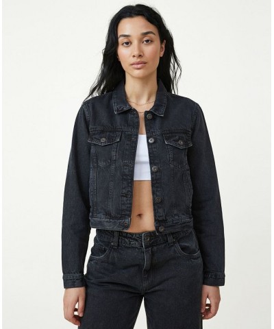 Women's Girlfriend Denim Jacket Graphite Black $27.49 Jackets