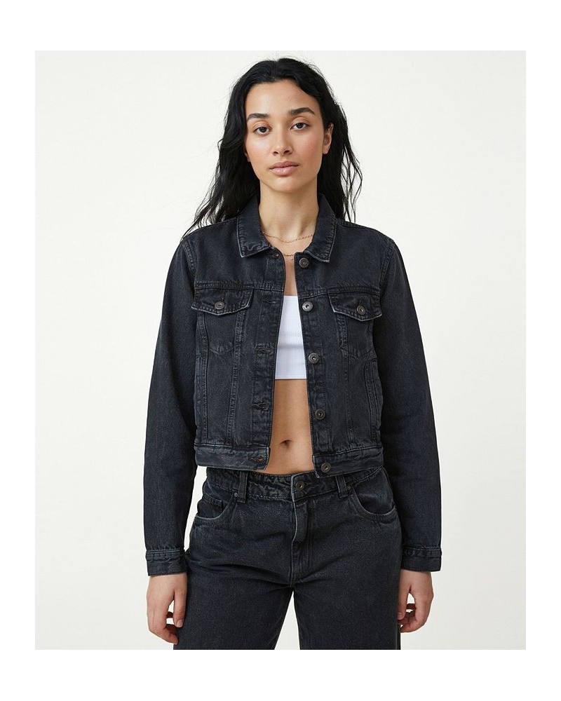 Women's Girlfriend Denim Jacket Graphite Black $27.49 Jackets