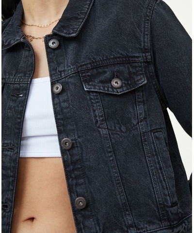 Women's Girlfriend Denim Jacket Graphite Black $27.49 Jackets