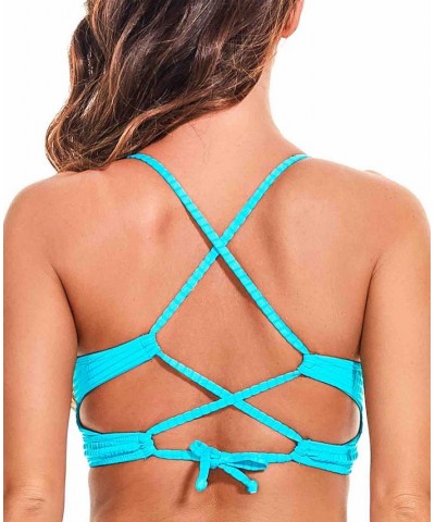 Women's Golden Wave Textured Halter Top & Hipster Bottoms Ice $36.08 Swimsuits