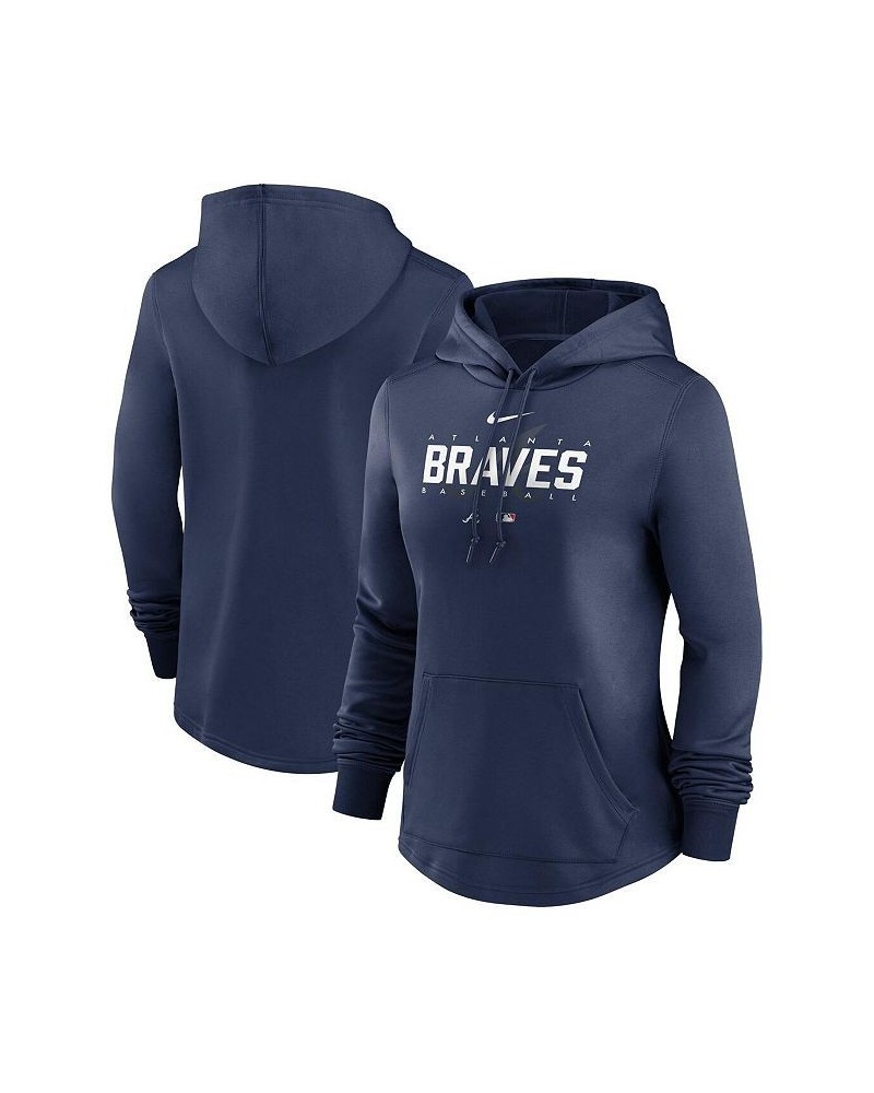 Women's Navy Atlanta Braves Authentic Collection Pregame Performance Pullover Hoodie Navy $48.44 Sweatshirts