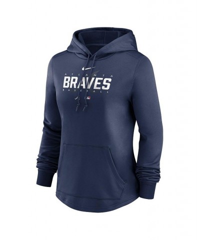 Women's Navy Atlanta Braves Authentic Collection Pregame Performance Pullover Hoodie Navy $48.44 Sweatshirts