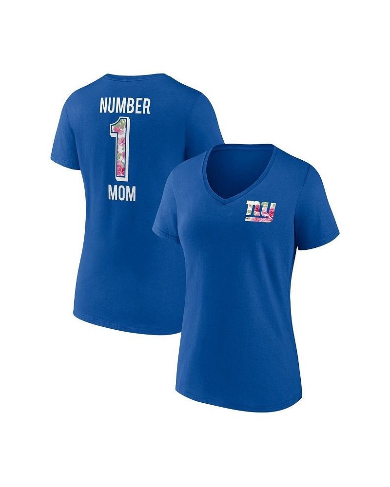 Women's Branded Royal New York Giants Team Mother's Day V-Neck T-shirt Royal $18.48 Tops