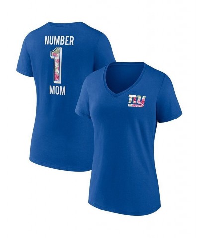 Women's Branded Royal New York Giants Team Mother's Day V-Neck T-shirt Royal $18.48 Tops