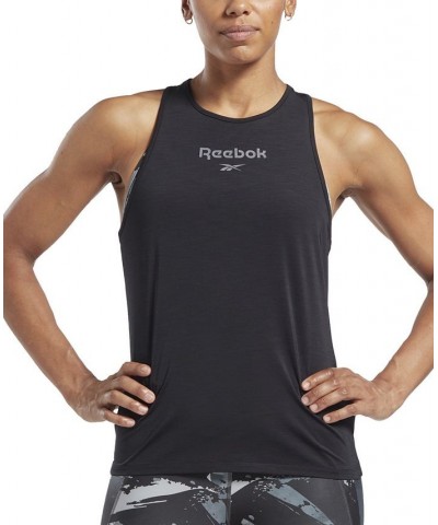 Women's ACTIVCHILL Graphic Tank Top Black $24.75 Tops