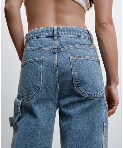 Women's Low Waist Wide leg Jeans Dark Vintage-Like Blue $44.10 Jeans