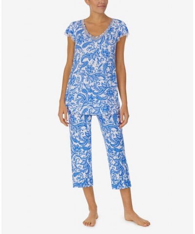 Women's Short Sleeve Pajama Set 2 Piece Peri Paisley $44.00 Sleepwear