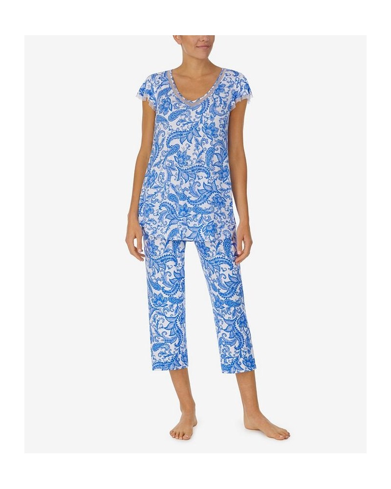 Women's Short Sleeve Pajama Set 2 Piece Peri Paisley $44.00 Sleepwear