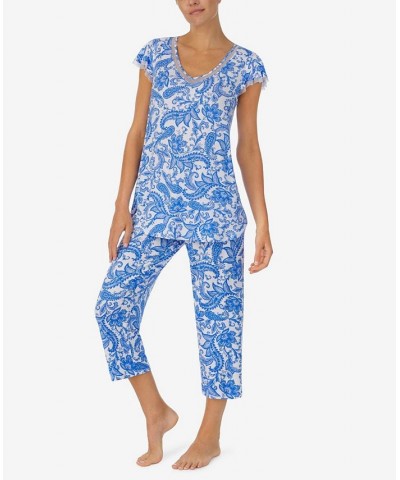 Women's Short Sleeve Pajama Set 2 Piece Peri Paisley $44.00 Sleepwear