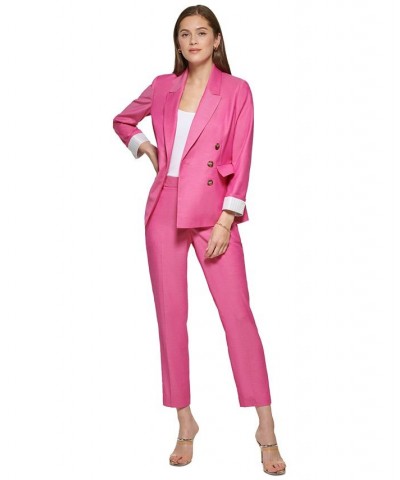 Women's Double-Breasted Button-Front Blazer & Essex Ankle Pants Hibiscus $41.83 Pants