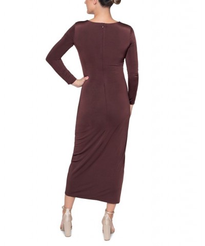 Women's Onyx Twisted-Front Dress Chocolate $31.64 Dresses