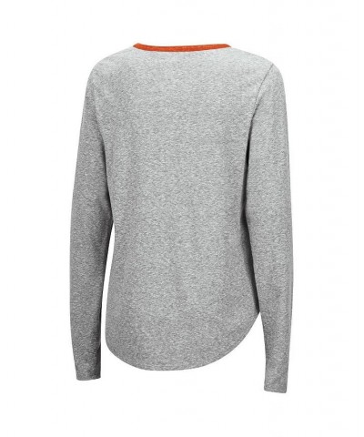 Women's Heathered Gray Clemson Tigers Sundial Tri-Blend Long Sleeve Lace-Up T-shirt Heathered Gray $29.99 Tops