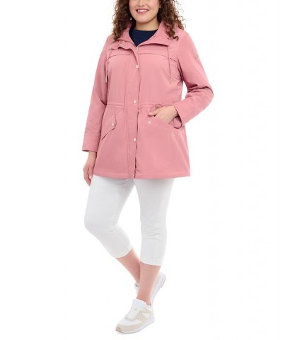 Women's Plus Size Hooded Water-Resistant Anorak Coat Dusty Rose $53.28 Coats