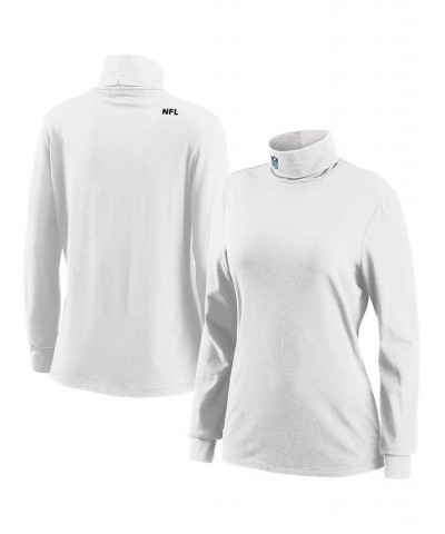 Women's White NFL Long Sleeve Tri-Blend Turtleneck T-shirt White $25.91 Tops