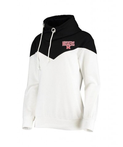 Women's White Black Nebraska Huskers Old School Arrow Blocked Cowl Neck Tri-Blend Pullover Hoodie White, Black $29.25 Sweatsh...