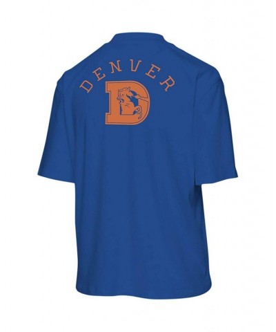 Women's Royal Denver Broncos Half-Sleeve Mock Neck T-shirt Royal $26.21 Tops