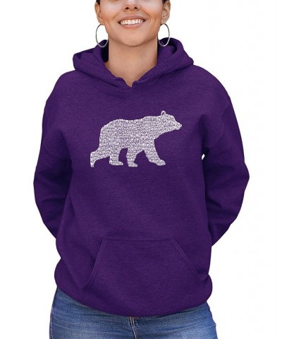 Women's Hooded Word Art Mama Bear Sweatshirt Top Purple $27.60 Sweatshirts