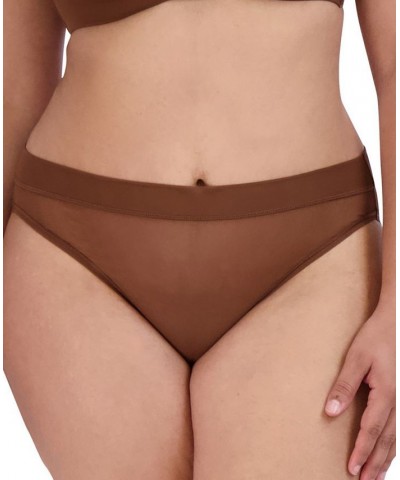 Women's Mesh High-Leg Bikini Underwear SM11875 Brown $9.44 Panty