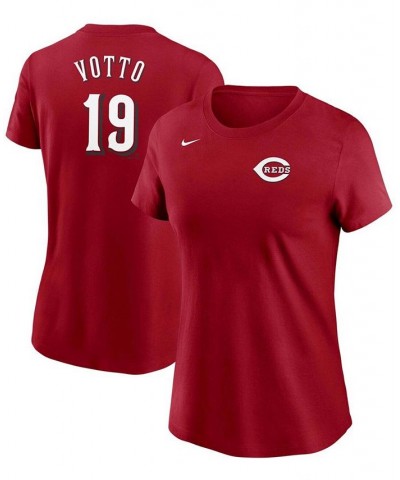 Women's Joey Votto Red Cincinnati Reds Name Number T-shirt Red $26.99 Tops