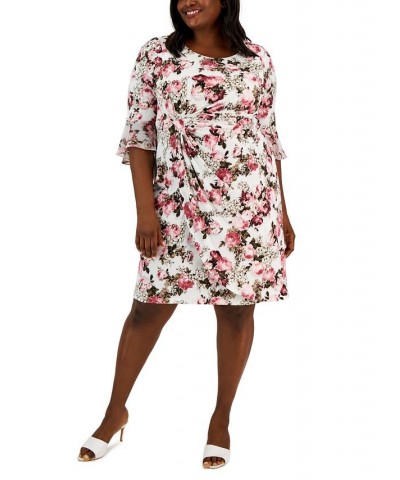 Plus Size 3/4-Sleeve Sheath Dress Rose $48.95 Dresses