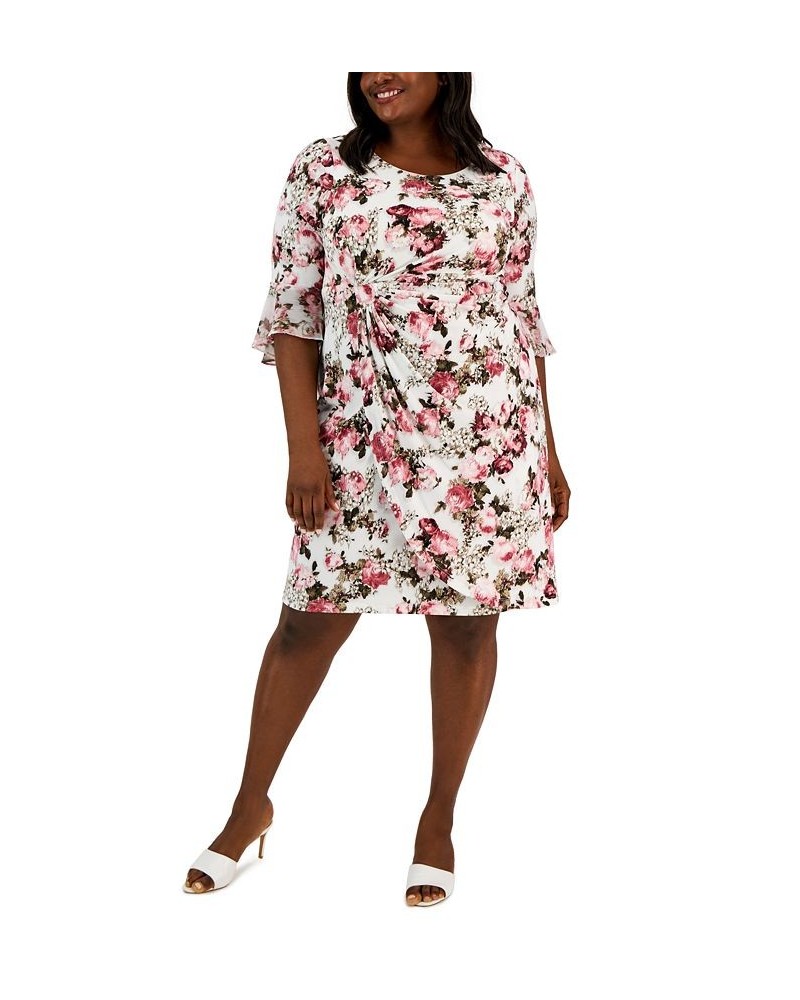 Plus Size 3/4-Sleeve Sheath Dress Rose $48.95 Dresses