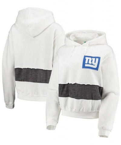 Women's White New York Giants Crop Pullover Hoodie White $40.00 Sweatshirts