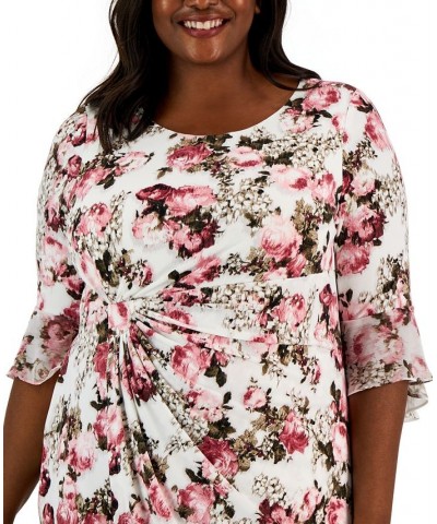 Plus Size 3/4-Sleeve Sheath Dress Rose $48.95 Dresses