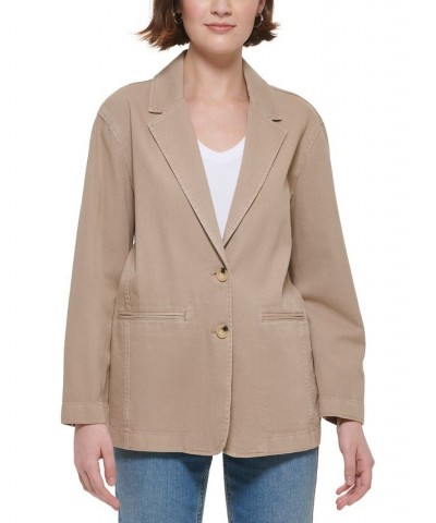 Women's Cotton Oversized Blazer Suede $67.28 Jackets