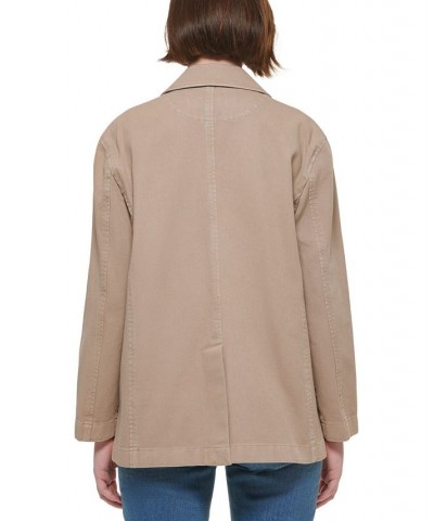 Women's Cotton Oversized Blazer Suede $67.28 Jackets